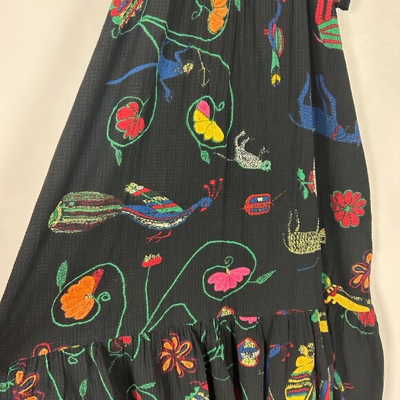 Urban Outfitters Willow Frock Midi Dress Boho Graphic Print Size XS Women's - Picture 4 of 6